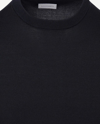 Knitted t-shirt wake donkerblauw