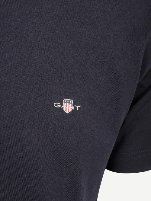 T-shirt shield small logo donkerblauw