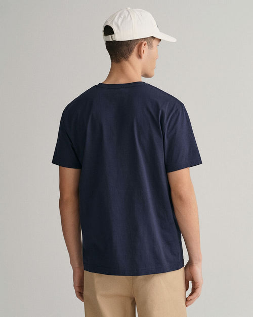 T-shirt shield logo donkerblauw