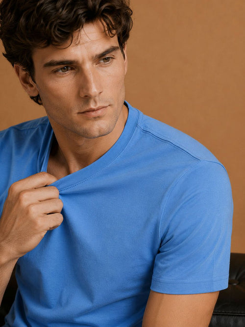 The steve t-shirt mid blauw
