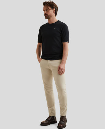 Knitted t-shirt donkerblauw
