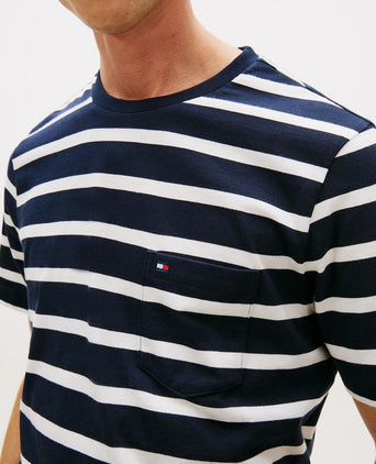 T-shirt streep donkerblauw