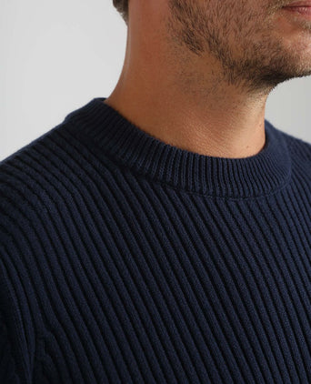 Suitable mou trui donkerblauw | Slim-fit