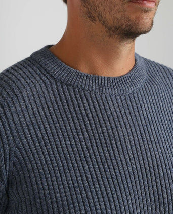 Suitable mou trui melange blauw | Slim-fit