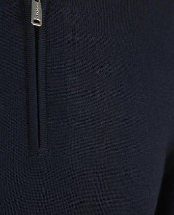 Profuomo halve rits pullover merinowol donkerblauw