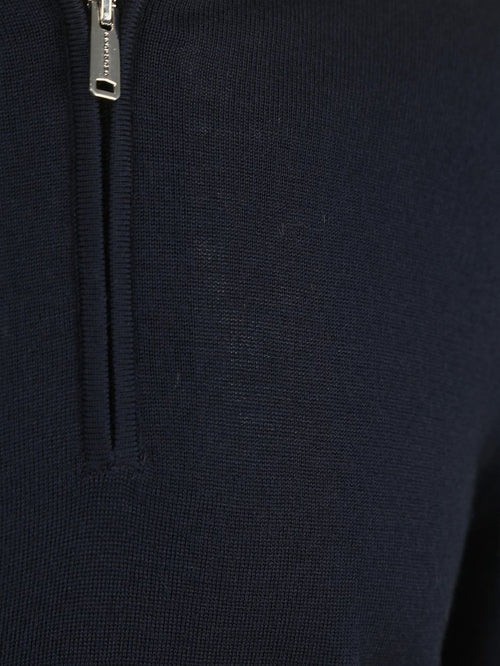 Profuomo halve rits pullover merinowol donkerblauw