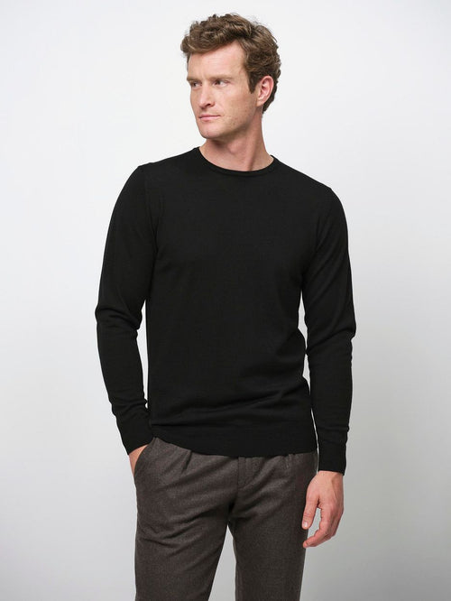 Profuomo pullover merinowol zwart
