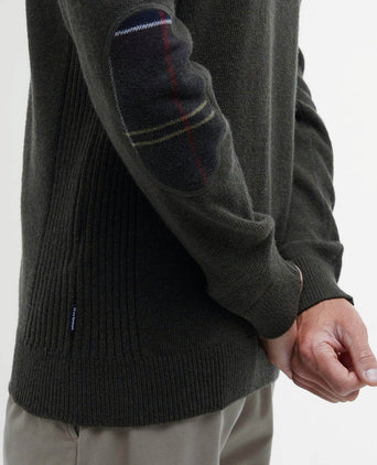 Barbour halve rits trui wol olive | Regular-fit