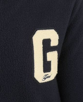 Gant halfzip trui fleece donkerblauw | Regular-fit