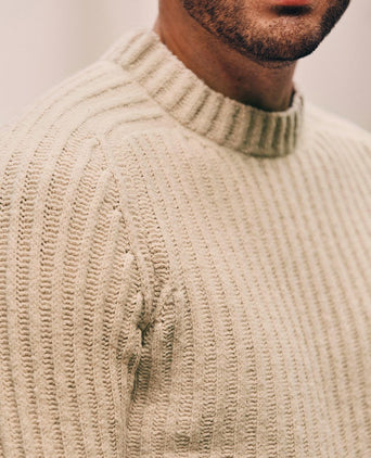 Suitable pullover boiled wool ecru