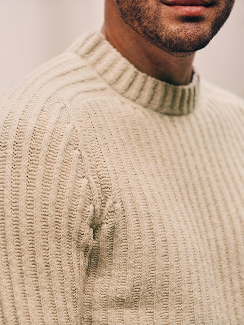 Suitable pullover boiled wool ecru