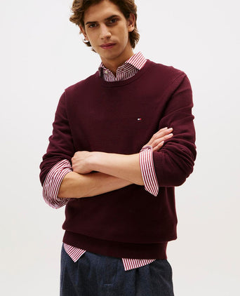 Tommy Hilfiger structure trui bordeaux | Regular-fit