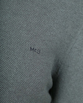 McGregor halve rits trui merino blend structure groen | Regular-fit