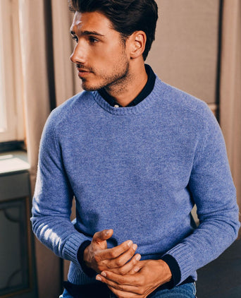 Steppin' Out trui lamswol blauw | Regular-fit