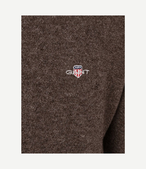 Halfzip lamswol trui bruin