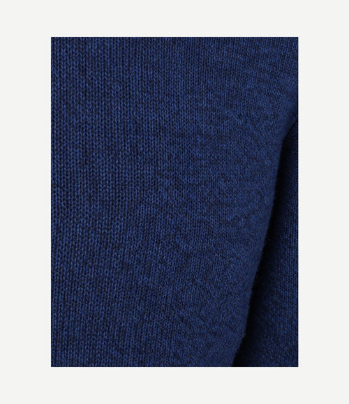 halve rits pullover woolblend royal blue
