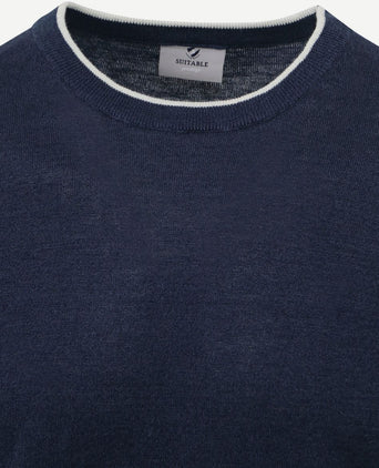 Trui o-hals johan donkerblauw
