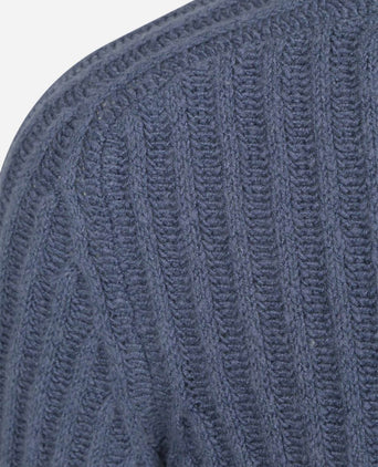 Pullover boiled wool blauw