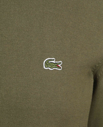 Lacoste sweater crewneck olive | Regular-fit