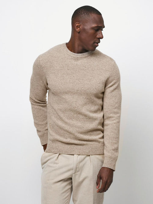 Profuomo pullover wol blend sand