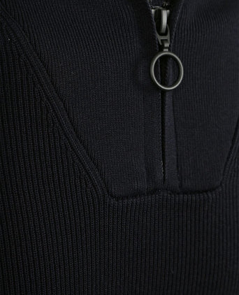 Suitable halve rits trui tias cooldry knit donkerblauw | Slim-fit