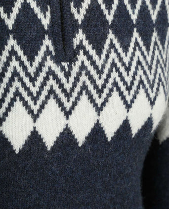 Avery nordic halve rits trui wolblend donkerblauw