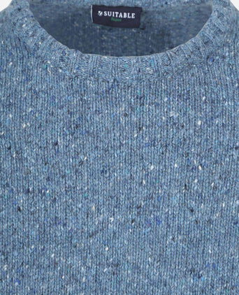 Trui donnegal tweed eco wool blauw