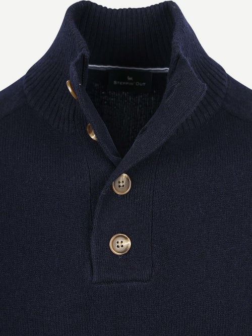 Mocker trui lamswol donkerblauw