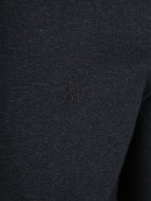 Longsleeve half-zip polo donkerblauw