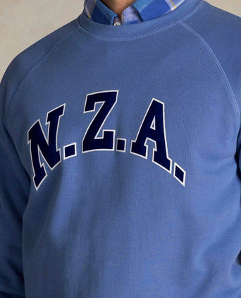 Sweater french rib logo blauw