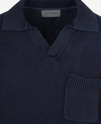 Raw trui riva knit donkerblauw
