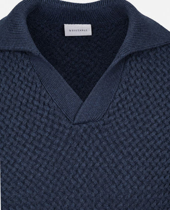 Trui riva heavy structure donkerblauw