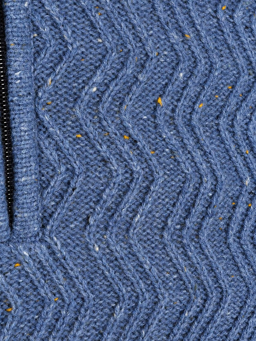 halve rits swirl kymara naps knit melange blue