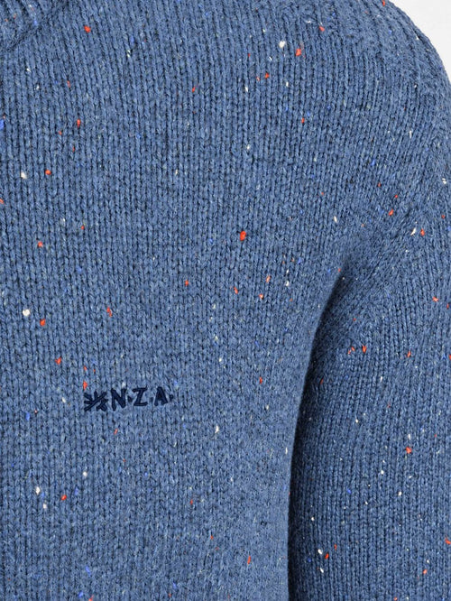Pullover mocker eltham knit melange capri blue