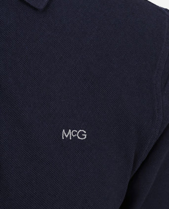 Longsleeve classic poloshirt donkerblauw