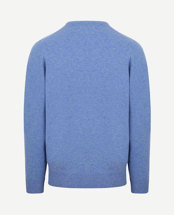 Pullover lamswol v surf mid blue