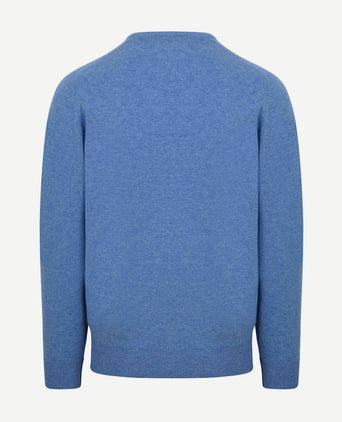V-hals lamswol jeans melange