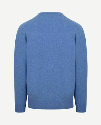 V-hals lamswol jeans melange