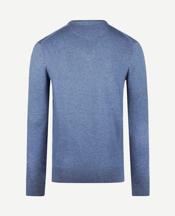 Trui merino blend v-hals faded blauw