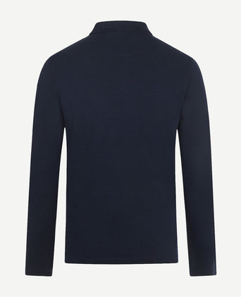 Long sleeve poloshirt donkerblauw