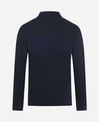 Long sleeve poloshirt donkerblauw