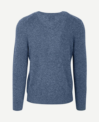 Pullover v-hals woolblend blauw