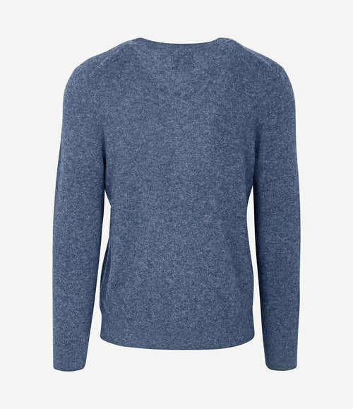 Pullover v-hals woolblend blauw