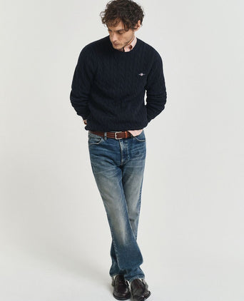 Pullover cable donkerblauw