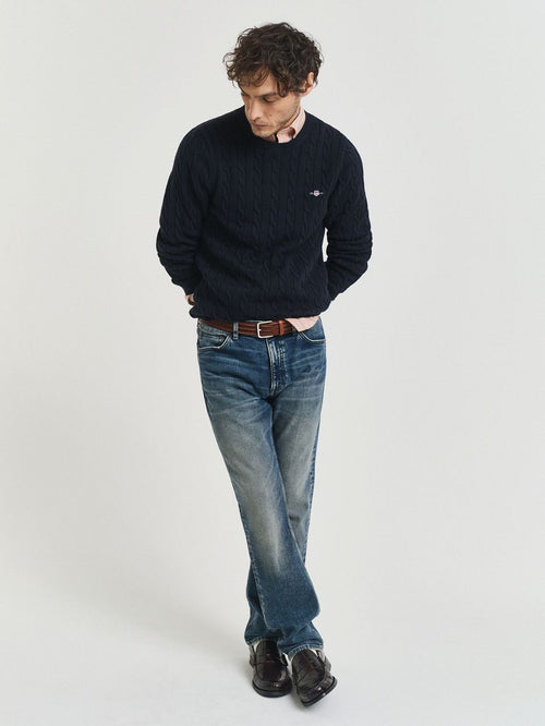 Pullover cable donkerblauw