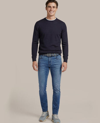 Merino pullover donkerblauw