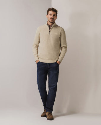 State of Art halve rits trui ecru | Regular-fit