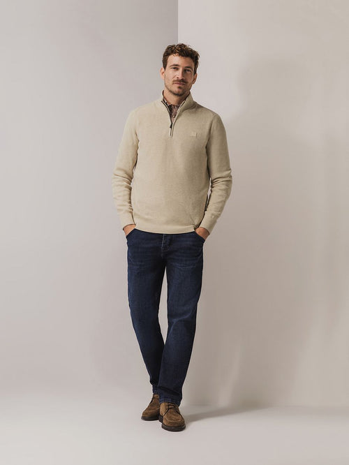 State of Art halve rits trui ecru | Regular-fit