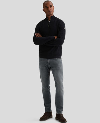 Pullover halve rits mouline sky captain