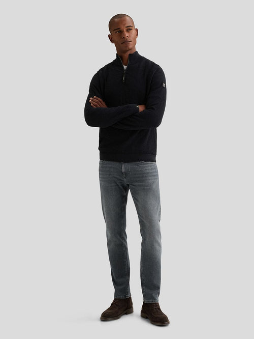 Pullover halve rits mouline sky captain
